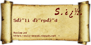 Süli Árpád névjegykártya